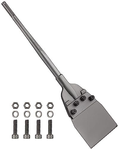 Firecore Grattoir Sol SDS MAX 150mm×635mm,Burin à Spatule Robuste avec 4 Boulons et écrous,Burin sds max pour Enlever L'Adhésif Carrelage et Sol, Moquette, Linoléum