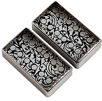 Ruarby 2 Pcs Guitar Pickup Cover Replacement Engraved Flower Guitar Humbuckers Pickup Covers For E-Guitars Accessories Guitar Pickup Cover Lightweight Design Easy Installation