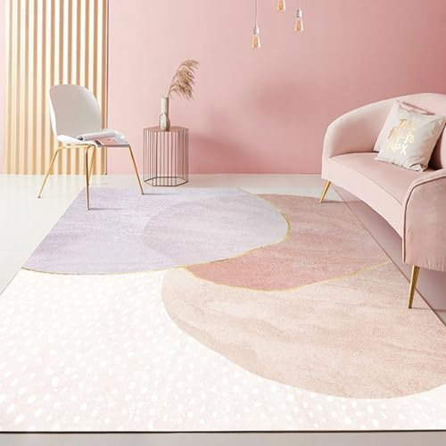 Outdoor Teppich Wetterfest Rosa Lila Simple Teppich Wohnzimmer Schlafzimmer Weich Teppiche rutschfeste Carpet Waschbar für Küche Kinderzimmer Heimbüro Rug(80x150cm)