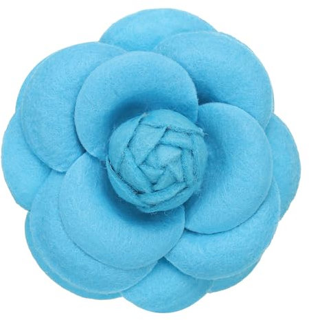 PATIKIL Broches en Forme de Fleur de Camélia, Broches Vintage en Tissu Faites à La Main pour Femmes, pour Chapeau, Robe, Chemise, Cravate, Corsage, Bleu