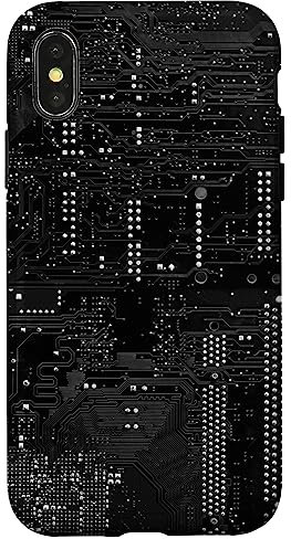 iPhone X/XS Motherboard Microchip Circuit Black IT Computer Background Case