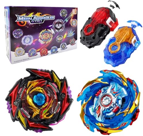 Acebwhtoy2 in 1 Bey Battling Tops Blade, 4D Metall Fusion kampfkreisel, Kampf Launcher Mit Griff, Kreisel Spielzeug Geschenk