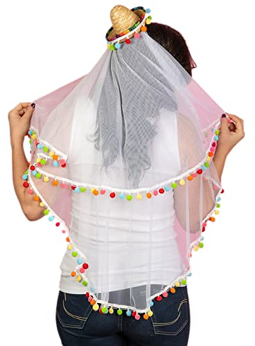 BELOWSYALER Chapeau de mariée tendance en forme de sombrero - Chapeau de fête de mariage - Chapeau de fête de mariage - Chapeau de paille pour décorations