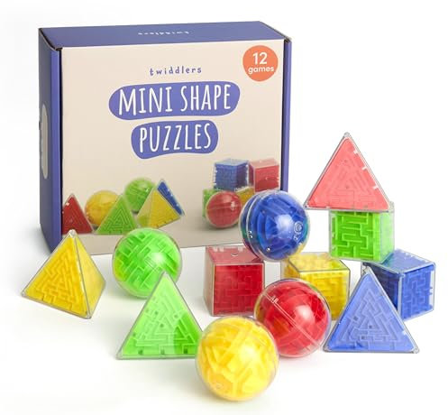 THE TWIDDLERS - 12 Mini-Puzzle-Boxen - Kugel-, Würfel- und Pyramidenform, ideale Herausforderung für Partytüten für Kinder und Geburtstagstüten