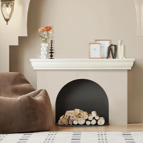 VEVOR Repisa Madera Natural de Pino para Chimenea, Capacidad de Peso de 22,7 kg, Estante Flotante de Granja Montado en la Pared, para Decoración de Pared, Color Blanco, 152,4 x 20,3 x 12,7 cm