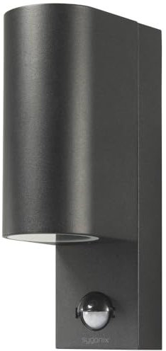 sygonix SY-6028440 LED-Außenwandleuchte mit Bewegungsmelder GU10 Schwarz