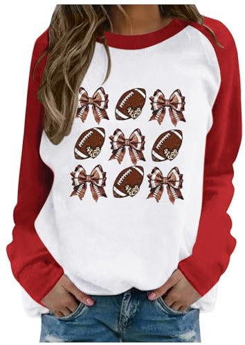 Generisch Pullover Damen Farbblock Teenager Vintage Hoodie Lustig Pullover Oberteile Aufdruck Damenpullover Langarmshirts Winterpulli Mode Sport Lässig Sweatshirt Ohne Kapuze Langarm Winterpullover