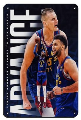 HRJHE Nikola Jokic-Poster, Basketball-Poster, Blechschild, Vintage, Metall, Pub, Club, Café, Bar, Zuhause, Wandkunst, Dekoration, Poster, Retro, 20 x 30 cm