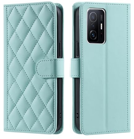 Custodia a portafoglio per telefono compatibile con Xiaomi 11T/11T Pro, custodia a portafoglio con porta carte di credito, morbida pelle PU magnetica, cinturino da polso magnetico, custodia a libro in