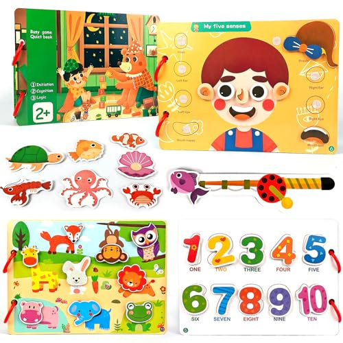 Tangdudu Quiet Book Montessori 1 2 3 4 5 Ans, Busy Book, Jeux de Correspondance, Malette Montessori Motricité Fine, Jouets d'Activité et de Développement, Cadeau Jouet Enfant Garçon Fille Anniversaire