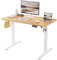 ERGOMAKER Höhenverstellbarer Schreibtisch 90x60cm,Schreibtisch Höhenverstellbar Elektrisch mit Memory-Funktion,Ergonomischer Tisch Höhenverstellbar, Hellbraun