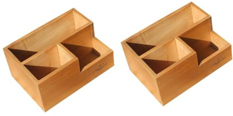 BESPORTBLE 2 Piezas 3 Jardinera de Madera decoración Vintage decoración casa Plant Stand Nevera organizadores y Almacenamiento Nordica organizando Tapa Maceta de Madera Bambú