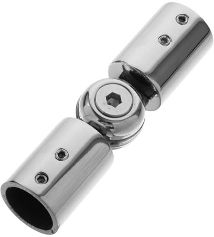 Generisch Universelle Ecke Loch Gardinenstange aus gebürstetem Nickel Ringe Duschabtrennung Eckverbinder Vorhangstange Eckverbinder Eck Gardinenstange Eckverbinder für Gardinenstangen Silver