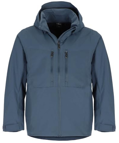Blue Wave Herren Funktionsjacke Nick mit abnehmbarer Kapuze - Wasserdichte Outdoor-Jacke winddicht und atmungsaktiv in Marine Größe L