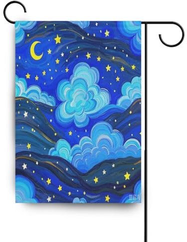 Drapeaux d'extérieur bleu et jaune pour décoration de porche - 28 x 40 cm - Double face