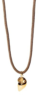 Purelei Muschel-Kette mit gedrehtem Band – Maritimer Anhänger & Edelstahl in Gold, Silber oder Roségold – 40–45 cm – Dunkelbraun – Sommerlicher Boho-Stil