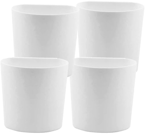 Toyvian White Hanging Storage Baskets, 4 Pcs Universal Trolley Cart Accessories for Home Office Multipurpose Plastic Hanging Bin Set for Tiered Rolling Carts Cleaning Supplies Craft Storage