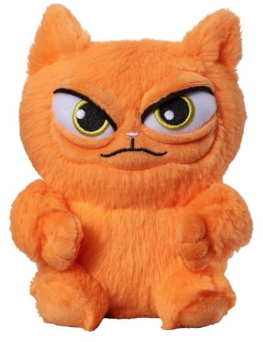 Bauer - Grumpy Dudes Kuscheltier Katze, 15 cm Stofftier mit grimmigen Blick, extrem flauschiges Plüschtier, ideal als Geschenk für Kinder ab 0 Jahren, orange (12254)