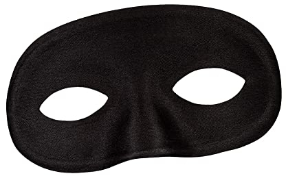 Boland 00326 - Augenmaske Basic, 1 Stück, Einheitsgröße, Schwarz, mit Gummiband, Maskenball, Bandit, Zorro, Caballero, Venedig, Accessoire, Verkleidung, Kostüm, Karneval, Mottoparty, Katze, Venedig