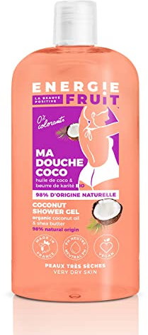 ENERGIE FRUIT | Gel Douche pH Neutre | Coco & Beurre de Karité BIO | Fabrication Française | Végan | 500ml - lot de 2
