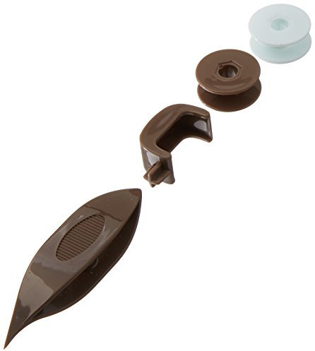 Clover 8106 Occhi-Schiffchen mit Spule braun/ VE3 Kurzwaren, Kunststoff, 18.5 x 9.5 x 1.5 cm, 4 Einheiten