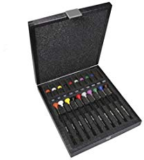 Bergeon 6899-A10 - Cacciavite ergonomici in una scatola di legno, strumento svizzero, grigio, nero, rosso, Grigio,Nero,Rosso