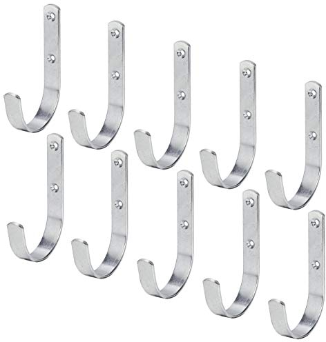 VORMANN Wandhaken Garderobenhaken Gerätehaken Garagenhaken Haken | witterungsbeständig | U-Form, 10-teiliges Set, Größe: 120 x 63 x 47 x 17 mm | Made in Germany