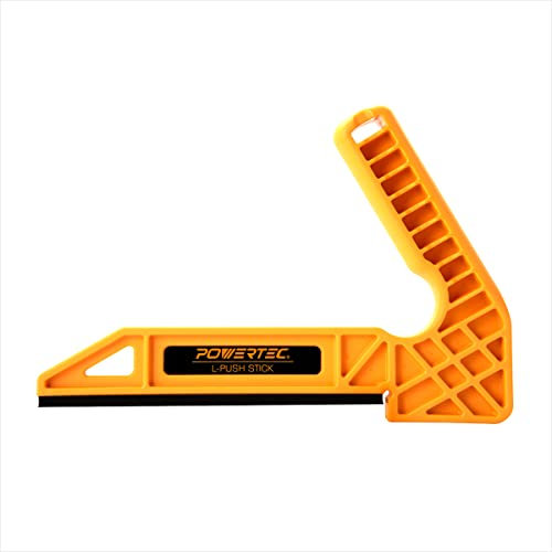 POWERTEC 71452 L-Push-Stick aus Kunststoff | Deluxe L-förmige Holzbearbeitungswerkzeuge (zum Patent angemeldet)