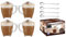 EVER RICH ® 385ML Latte Glasses Tea Coffee Cup Mug (1-385ML X 4 + Spoon)