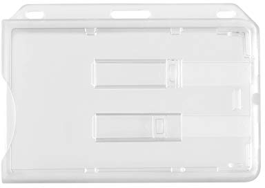 WEBBOMB® Ausweishalter Ausweishülle Doppel Kartenhalter transparent für 1-2 Ausweise aus Hartplastik für Dienstausweise EC-Karten Fahrkarten Werksausweise Skipass