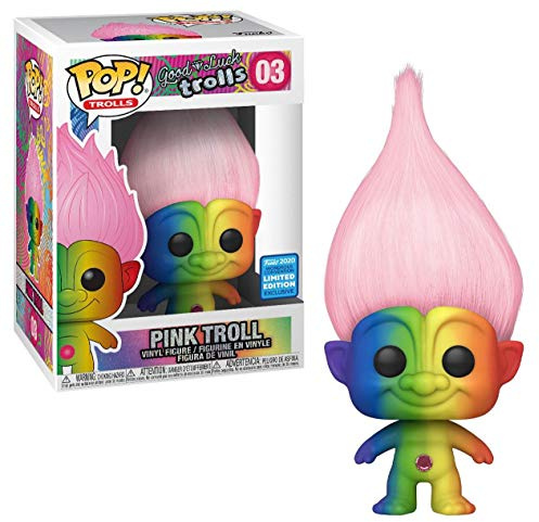 Trolls Classic Rainbow Troll POP! Pink Hair Vinyl Figur 9 cm WonderCon Exclusive