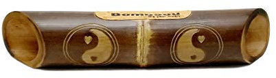 Bomboou - Grabado Heart in Ying Yang: Eco-Sound Bamboo, Altavoz Acústico, Amplificación Natural, Compatible con Android iPhone y Tablet, Sonido Puro y Ecológico, No Necesita Electricidad