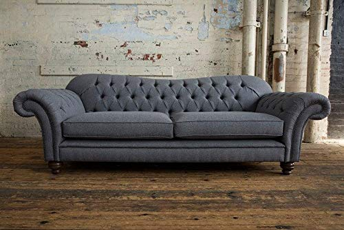 jvmoebel Sofa 4 Sitzer Couch Design Chesterfield Polster Sitz Garnitur Leder Textil Neu!
