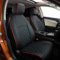 Easeadd Custom Sitzbezüge für Honda Civic Sitzbezüge Zubehör 2017 2018 2019 2020 2021 2022 Original Leder Autositzbezüge - Schwarz(Dicke Streifen)/Rot(Trim)