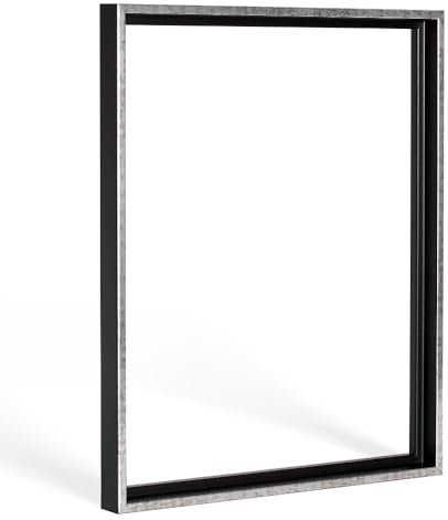 Bildershop-24 Schattenfugenrahmen mit Schattenfuge Lemgo Rahmen für Keilrahmenbilder und Leinwände 80 X 120cm Schwarz Silberglanz Antik