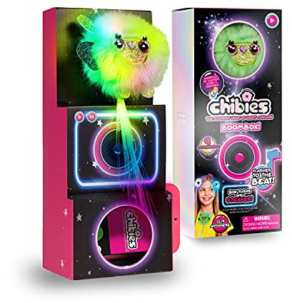 CHIBIES Boom Box - Billi | Cute Fluffy Party Pets That Flash to the Beat of Music | Interactive Animal Soft Toy Characters