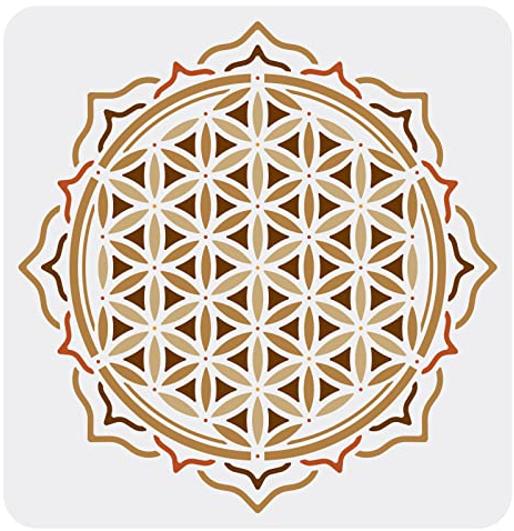 FINGERINSPIRE Blume des Göttlichen Lebens Schablone 30x30cm Kunststoff Schablonen Dekoration Wiederverwendbar Eid al-Fitr Mubarak Dekor Schablonen zum Malen auf Holz, Boden, Wand und Stoff