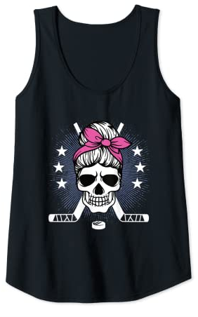 Damen Eishockey Ausrüstung Frauen Eishockeyspielerin Totenkopf Tank Top
