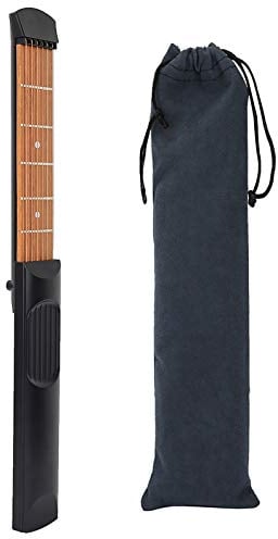 Taschengitarre Übungshals, Mini Taschengitarr Tragbar Übungswerkzeug Gitarre Fingerspeicher Übungsgerät Drehbarer Tragbare Linke Hand Tasche Gadget Akkord Trainer Anfänger Gitarristen Üben Training