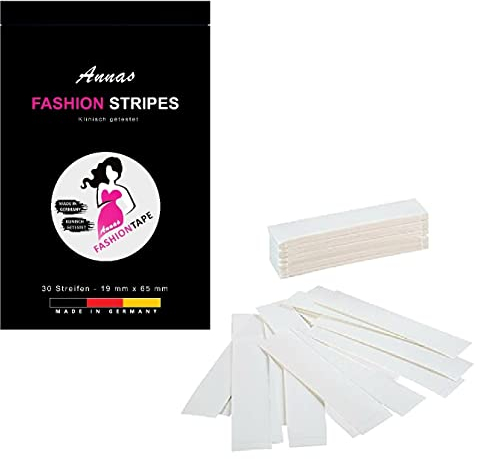 Annas Fashion Stripes - 30 Stück in 19mm x 65mm - Made in Germany - Klinisch getestet - Beauty Tape, doppelseitig, transparent