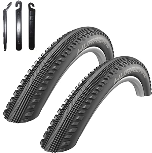 2 x Schwalbe Hurricane Performance Fahrradreifen E-50 57-622 (29 x 2.25) inkl. maxxi4you Reifenheber
