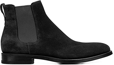 Stivaletto da Uomo Casual Classici Chelsea Stivali Antiscivolo Vintage Slip-on Mocassini 39-48 EU (40,Nero)