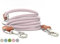 Leisegrün Hundeleine kleine Hunde leicht | Führleine 3m verstellbar mit 2 Karabiner | 3 Meter lang x 0,8 cm | Nur 200 g | Modell Devon | Rose