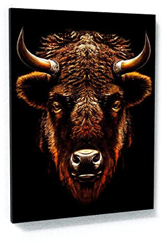 Bison 1 Leinwandbild – Heimdekoration Wandbild Kunstdruck Poster Gemälde groß 76,2 x 101,6 cm / 3,8 cm | Sense Canvas