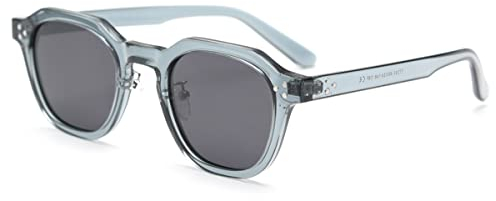 Kachawoo Lunettes de soleil polygone polarisées, pour hommes et femmes, avec cadre TR90, style rétro, L