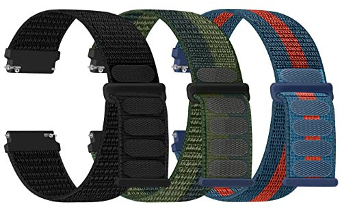 TumpCez Nylon Uhrenarmbänder,16mm 18mm 20mm 22mm Schnellverschluss Armband Fabric Aatmungsaktive Gewebte Verstellbare Ersatzband Sport Ersatzarmband für Herren Damen(3 Stück)