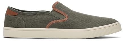 TOMS Men's Baja Sneaker, Dark Sage Heritage Canvas Synthetic Nubuck Trim, 9 UK