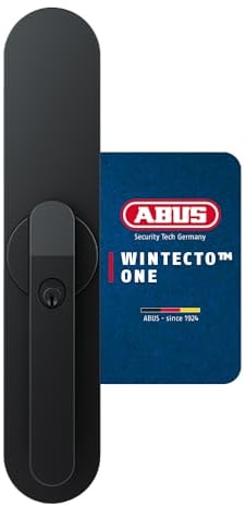 ABUS Fensterantrieb WINTECTO One – Smarter Fenstergriff für Fenster, Balkon- und Terrassentür – mit Alarmfunktion – einfache Montage ohne Bohren – Schwarz, gleichschließend (AL0145)