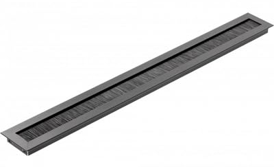 Gedotec Pasacables de metal negro | 1 pieza | Sistema de pasacables (largo x ancho) 450 x 51 mm | Merida | Pasacables sin tapa | Canal de paso de cable rectangular | protege contra daños