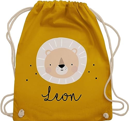 Turnbeutel Rucksack - Süßes Löwenmotiv Geschenk Löwe Geschenke Löwen I König der Tiere - Unisize - Senfgelb - personalisierter beutel wechselkleidung personalisierte kindergartentasche tier